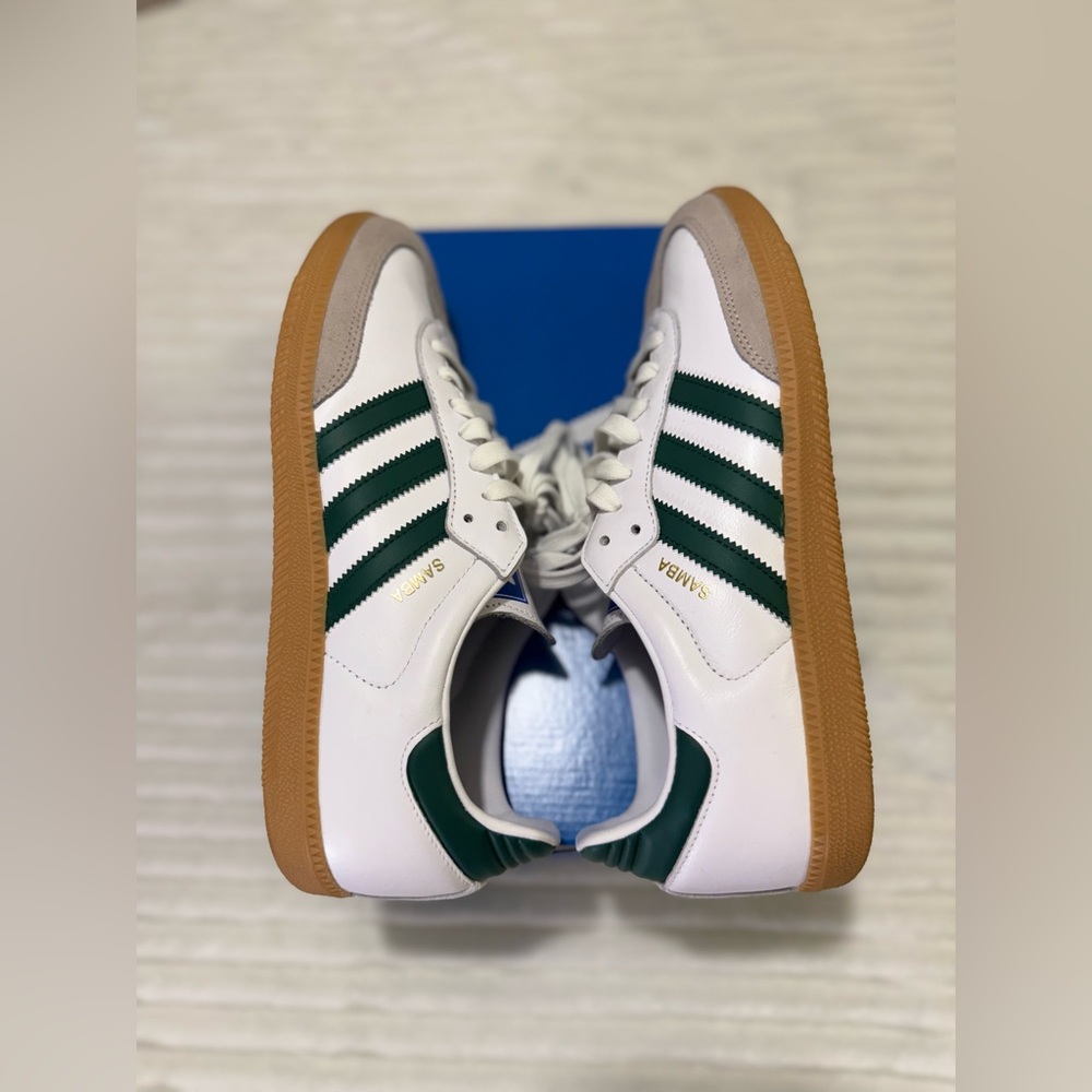 Adidas Samba OG White and Green Sneakers